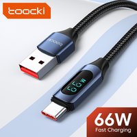 Toocki USB Type C Cable 66W Fast Charging Charger USB to Type C Display Cable For Huawai Honor Xiaomi Samsung USBC Charger Cable
