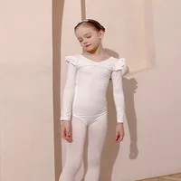 Toddler Girl Ballet Leotard Long Sleeve Jumpsuit Team Basic Gymnastics Crisscross Back Outfit Rhythmic Swan Costume Bailarina