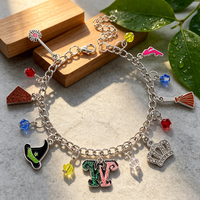 Women's Handmade Anime Wicked Charm Bracelet with Enamel Pendant Cartoon Jewelry Accessory for Cosplay Gifts