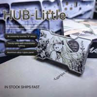 HMLAB Hub-little Gaming USB HUB 1 In 3 Out Portable Desktop Expansion Dock with Aluminum Frame & Double Glass Shell, HMHUB