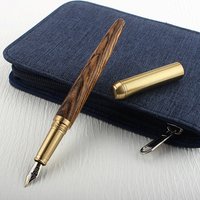 Luxury Quality Red Wood Fountain Pen Brass Copper Calligraphy Golden M Nib INK Pen Business Office School Supplies