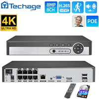 Techage H.265 8CH PoE NVR 4K 5MP 8MP 1080P Ultra HD Netzwerk-Gesichtserkennungs-Videorekorder mit Audio für CCTV-Sicherheitssystem ONVIF