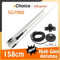 Mobile Radio Antenna For SG7900 RT95 BJ-218 Dual Band VHF/UHF 144/430MHz QYT KT-7900D Car Radio Base Station 5M Cable RB400 Clip