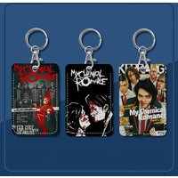 My Chemical Romance Rock Band Keychain With Access Card Holder, Bus Pass & Meal Card ID Bank Card Protective Case For Security