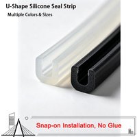 U Channel Silicone Edge Trim Strip, Snap-Free, Weather Resistant, Universal for Metal & Wood Panels