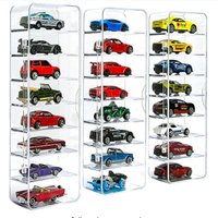 Acrylic Toy Car Model Storage Box Display Stand :64 Diecast Car Storage Case Transparent Philibert Wind Fire Wheel