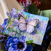 3 pcs/set Greeting card envelope set with gold butterfly three-dimensional retro message card