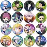 Anime Character Killua Kurapika Gon Leorio Hisoka Pins Round Tinplate Enamel Brooch Cartoon Badge for Bag Jewelry Accessories