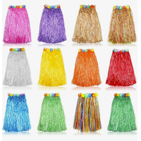 30/40cm Multi-color Hawaiian Grass Skirt Children Adult Dance Performance Costume Props Summer Water Carnival Party Decoration