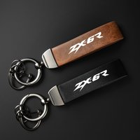 High-Grade leather Motorcycle Keychain Holder Keyring Accessories For Kawasaki Ninja ZX-6R ZX 6 R ZX6R