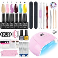 Nail Gel Polish Kit With UV Nail Lamp Soak Off UV LED Nails Varnish Set Semi Permanent Nail Art Gels Lacquer Manicure Tools Set