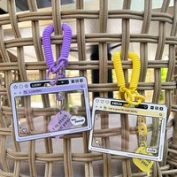Horizontal Clear ID Holder Sliding Cover School Photo Card Case for Campus Card Student ID Cardf Trendy Anime Protection