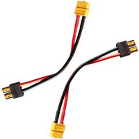 2Pcs TRX Male Connector to XT60 Female Plug Adapter Charge Cable Lead Wire 14awg 15cm/30cm for ISDT Style Chargers