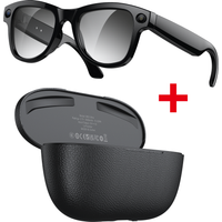 AI Bluetooth Smart Glasses With 800w Camera Recordings,Take Photos,Make Calls,Play Music,Real-time Translation Charging Dock
