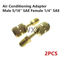 2Pcs Air Conditioning Adapter Male 5/16" SAE Female 1/4" SAE For R410 R32 Adapter Air Conditioning Repair Fluoride