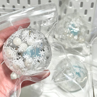 Snowflake Apple Squishy Toy with Pearl Inside Slow Rising Snow Bead Filled Stress Ball Stress Relief Fidget Toy Christmas Decor