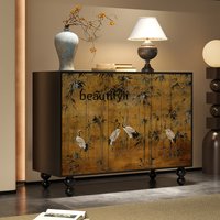 ZZFrench Hallway Sideboard Cabinet Chinese Style Retro Living Room Aisle Tailstock Storage