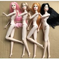 Good Makeup Poppy Parker Doll Heads With Colorful Hair MENGF Super White Body Small Defects 1/6 Full Doll Toy Collection Gifts