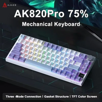 AJAZZ AK820Pro Gaming Mechanical Keyboard 75% 82 Keys Wired Single Mode/Bluetooth Wireless Gamer Keyboard for Laptop PC