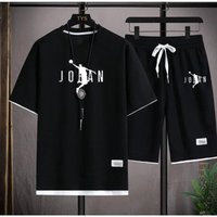 Men's 2026 Summer 2 Piece Set Casual Blazer + T-Shirt Shorts Set Fashion Designer Smart Casual Outfit Streetwear Tracksuit