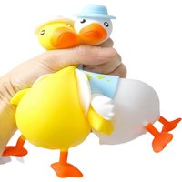 New Duck Shape Slow Rising Cartoon Squeeze Toy TPR Slow Rebound Stress Relief Ball - Reusable Soft Toy for Adults And Children