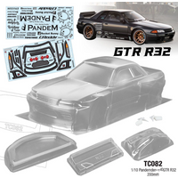 1 Set GTR R32 Skyline BNR32 PC shell Wide Body Transparent Clean no paint 200mm width 260mm wheelbase For 1/10 rc on-road dirft