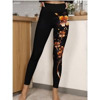 Women's Leggings Butterfly Printed Outdoor Trousers Pants Polyester Spandex Stretch Elastic Waist,Control Fall Winter Streetwear
