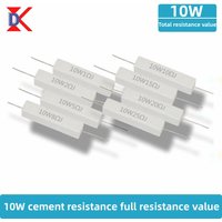 10Pcs 10W Ceramic Cement Resistor 5% In A Pack 0.1R 0.22 0.33 0.5 Ohm 6.8K 0.25R 0.5R 3R 27R 12R 100R Non-inductive Resistors