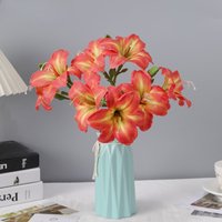 35CM Artificial Lily Flower Home Decoration Vase Flower Arrangement Accessories Wedding Scenery Silk Flower