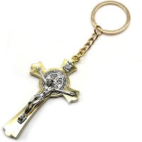 Jesus Cross Key Chain Long Metal Religious Jewelry For Men Women