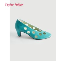 Genuine Leather Cut Out Block Heel Pumps Women's Round Toe Hollow Design Casual Office Urban Minimalist Retro Daily Dress Shoes