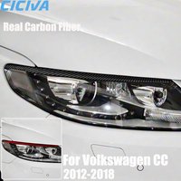 Real Carbon Fiber Car Accessories Headlight eyebrow Trim Cover Soft Sticker For Volkswagen CC 2012 2013 2014 2015 2016 2017 2018