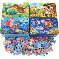 60 Pieces Wooden Jigsaw Puzzle Kids Cartoon Animal Vehicle Puzzles Games Baby Early Learning Educational Toys for Children