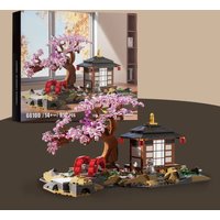 916 Pcs Blossom Garden Building MOC, Intricate DIY Japanese Model for Home & Office Decor