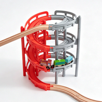 Wooden Train Track Accessories Plastic Multi-Layer Wooden Spiral Rising Rail Track fit for Brand Wooden Track Railway Toys