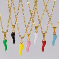1Pc Korean Styles Women Colorful Hot Pepper Pendant Necklaces DIY Lucky Chili Cornicello Italian Horn Y2K Girl Collar Jewelry