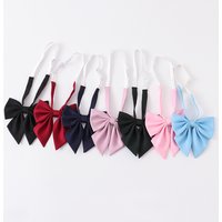 Fashion JK Bowties Solid Pink Blue Black Bow Knot 13cm Width Soft Cotton Butterfly Uniform DK Tie Women Daily Wear Shirt Cravat