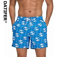 Datifer Brand 2026 New Fashion Polyester Gym Mens Shorts Mesh Liner With Side Pockets Quick Dry Beach Swimsuits Multicolor