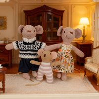 2/3 pcs, 15/9.5 cm tall interchangeable mouse dolls for dollhouse miniature scene decoration, Christmas and New Year gifts