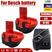 For Bosch BAT043 NI-MH 12V 3500mAh Replacement PSR 1200 For BAT043 BAT045 BAT046 BAT049 BAT120 BAT139 GSB Tool Battery+charger