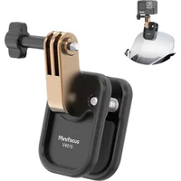 Motorcycle Windshield Action Camera Clamp Mount Clip Adapter with 3 Prong 1/4" Screw Hole For GoPro Hero 13/12/11/10 POV Video
