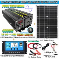 Solar Power System 4000W Power Inverter Car Mounted 100W Solar Panel Inverter DC12V To AC220V Conversion 50A Controller Dual USB