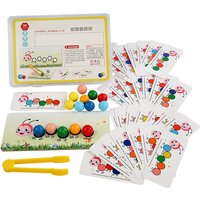 Wooden Clip Beads Games Toys Color Matching Parish Learning Set Fine Movement Training Educational Toys