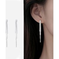 New Simple S925 Silver Long Dense Snake Bone Tassel Drop Earrings For Women Wedding Party Gift Fine Jewelry Wholesal ER097