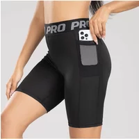AliExpress Women's Sports Shorts Black Female Gym Cycling Shorts with Pockets Running Fitness Push Up Short Leggings Yoga Workout Clothes