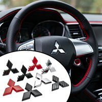 Car Steering Wheel Sticker Badge Decoration Auto Accessories Mitsubishi Outlander Lancer 10 9 ASX RALLIART Eclipse L200 Pajero
