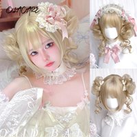 Synthetic Short Bob Blonde Wig Wave Female Wig with Ponytail Natural Fake Hair Christmas Halloween Lolita Cosplay For Women