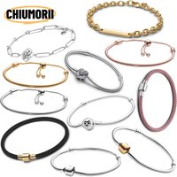 Rope Bracelet Round Bead Adjustable Bracelet s925 Pure Silver Classic Snake Bone Chain DIY Accessories Women's Jewelry Gift