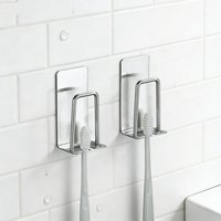 1/2 Pcs Stainless Steel Toothbrush Holder Wall Mount Toothbrush Storage Rack Suspension Design Bathroom Accessories