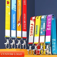 100 Pcs Personalized Thickened Hanging Neck Strap Lanyard Custom LOGO ID Badge Holder Anti-Lost Clasp Rope Keychain Landyard